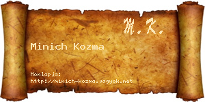 Minich Kozma névjegykártya